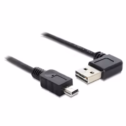 DeLOCK 5m USB 2.0 A - miniUSB m/m, 5 m, USB A, Mini-USB A, USB 2.0, Mâle/Mâle, Noir