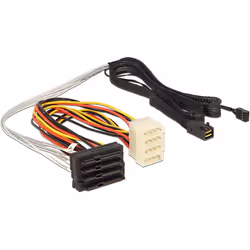 DeLOCK 83391, 1 m, 1 x Mini SAS HD x 4 SFF 8643, 4 x SAS 29p SFF 8482, Mâle/Femelle, Multicolore