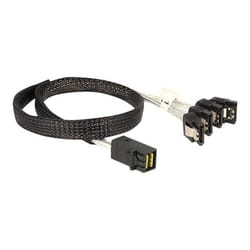DeLOCK 83392 câble Serial Attached SCSI (SAS) 0,5 m Noir, Argent