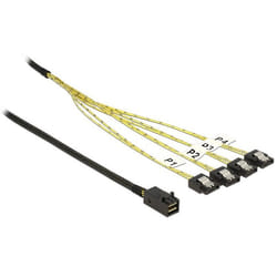 DeLOCK 83393 câble Serial Attached SCSI (SAS) 1 m Noir, Argent