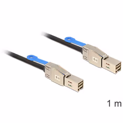 DeLOCK 83394, 1 m, Mini SAS HD x 4 SFF 8644, Mini SAS HD x 4 SFF 8644, Mâle/Mâle, Noir, Argent