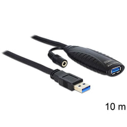 DeLOCK USB3.0-A - USB3.0-A, 10m câble USB USB 3.2 Gen 1 (3.1 Gen 1) USB A Noir