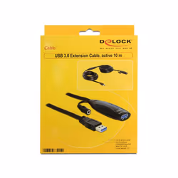 DeLOCK USB3.0-A - USB3.0-A, 10m câble USB USB 3.2 Gen 1 (3.1 Gen 1) USB A Noir