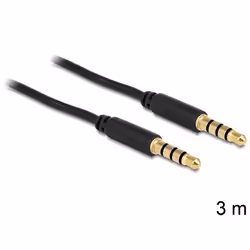 DeLOCK 3.5mm - 3.5mm, 3m, 3,5mm, Mâle, 3,5mm, Mâle, 3 m, Noir