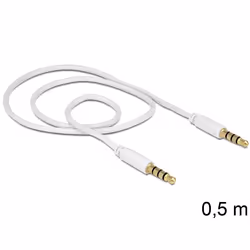 DeLOCK 3.5mm - 3.5mm, 0.5m câble audio 0,5 m 3,5mm Blanc