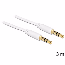 DeLOCK 3.5mm - 3.5mm, 3m, 3,5mm, Mâle, 3,5mm, Mâle, 3 m, Blanc