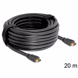 DeLOCK 20m, HDMI - HDMI câble HDMI HDMI Type A (Standard) Noir