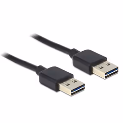 DeLOCK 1m USB 2.0 A, 1 m, USB A, USB A, USB 2.0, Mâle/Mâle, Noir