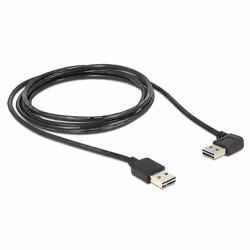 DeLOCK 1m USB 2.0 A m/m 90° câble USB USB A Noir