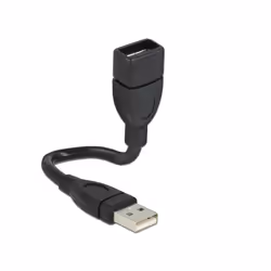 DeLOCK 15cm USB 2.0, 0,15 m, USB A, USB A, USB 2.0, Mâle/Femelle, Noir