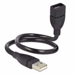DeLOCK 35cm USB 2.0, 0,35 m, USB A, USB A, USB 2.0, Mâle/Femelle, Noir