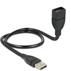 DeLOCK 50cm USB 2.0 câble USB 0,5 m USB A Noir