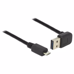 DeLOCK 83536, 2 m, USB A, Micro-USB B, USB 2.0, Mâle/Mâle, Blanc