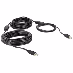 DeLOCK 20m, USB2.0-A - USB2.0-B, 20 m, USB A, USB B, USB 2.0, Mâle/Mâle, Noir