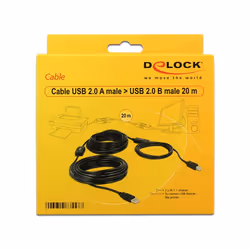 DeLOCK 20m, USB2.0-A - USB2.0-B câble USB USB A USB B Noir