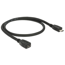 DeLOCK 0.5m USB 2.0 câble USB 0,5 m Micro-USB B Noir