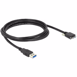 DeLOCK 2m USB 3.0, 2 m, USB A, Micro-USB B, USB 3.2 Gen 1 (3.1 Gen 1), Mâle/Mâle, Noir
