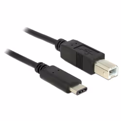 DeLOCK 83601, 1 m, USB C, USB B, USB 2.0, Mâle/Mâle, Noir