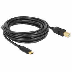 DeLOCK 83667, 4 m, USB C, USB B, USB 2.0, 480 Mbit/s, Noir