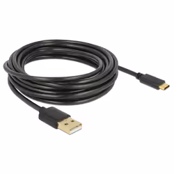 DeLOCK 83669, 4 m, USB A, USB C, USB 2.0, 480 Mbit/s, Noir