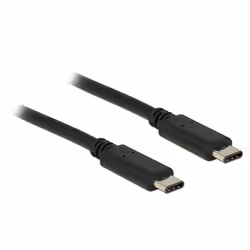 DeLOCK 0.5m USB 2.0, 0,5 m, USB C, USB C, USB 2.0, Mâle/Mâle, Noir