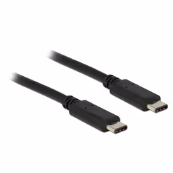 DeLOCK Type-C 2.0 - USB Type-C 2.0, 1 m, 1 m, USB C, USB C, USB 2.0, Mâle/Mâle, Noir