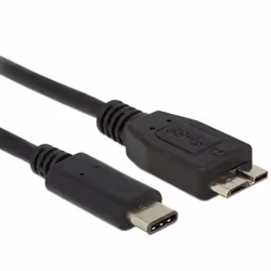 DeLOCK 0.5m USB3.1 C - MicroUSB3.1 B, 0,5 m, USB C, Micro-USB B, USB 3.2 Gen 2 (3.1 Gen 2), Mâle/Mâle, Noir
