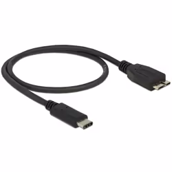 DeLOCK 0.5m USB3.1 C - MicroUSB3.1 B câble USB 0,5 m USB 3.2 Gen 2 (3.1 Gen 2) USB C Micro-USB B Noir