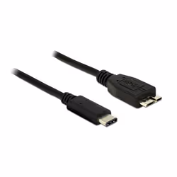 DeLOCK 1m USB 3.1, 1 m, USB C, Micro-USB B, USB 3.2 Gen 2 (3.1 Gen 2), Mâle/Mâle, Noir