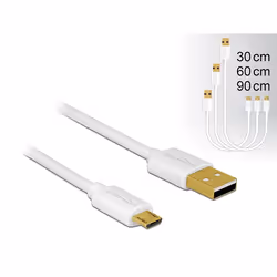 DeLOCK 83679 câble USB USB 2.0 USB A Micro-USB B Blanc