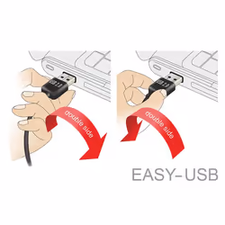 DeLOCK 0.5m, USB2.0-A/USB2.0-B câble USB 0,5 m USB A USB B Noir
