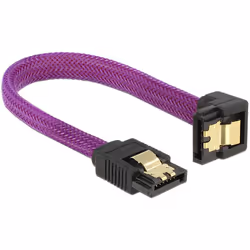 DeLOCK 83693, 0,1 m, SATA III, Mâle/Mâle, Violet, Droit, Bas