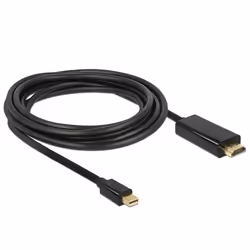 DeLOCK 83700, 3 m, HDMI, Mini DisplayPort, Mâle, Mâle, Or