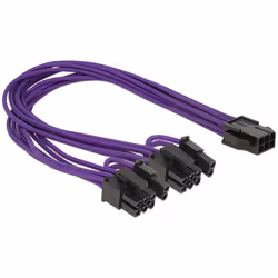 DeLOCK PCI Express 6 pin - 2 x 8 pin, 0,3 m, PCI-E (6-pin), 2 x PCI-E(6+2 pin), Mâle, Femelle, Droit