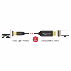 DeLOCK 83709 adaptateur graphique USB 3840 x 2160 pixels Noir
