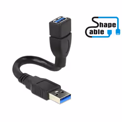 DeLOCK 0.15m 2xUSB3.0-A câble USB 0,15 m USB 3.2 Gen 1 (3.1 Gen 1) USB A Noir