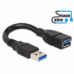 DeLOCK 0.15m 2xUSB3.0-A câble USB 0,15 m USB 3.2 Gen 1 (3.1 Gen 1) USB A Noir