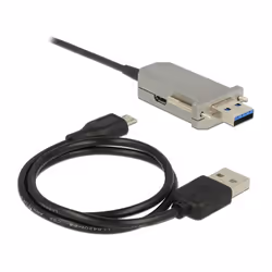 DeLOCK 20m USB3.0-A + USB Micro-B/USB3.0-A câble USB USB 3.2 Gen 1 (3.1 Gen 1) USB A USB A/Micro-USB B Noir, Argent