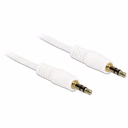 DeLOCK 0.5m 3.5mm M/M, 3,5mm, Mâle, 3,5mm, Mâle, 0,5 m, Blanc