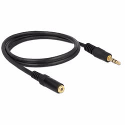 DeLOCK 3.5mm M-F, 1m câble audio 3,5mm Noir