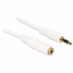 DeLOCK 3.5mm M-F, 5m, 3,5mm, Mâle, 3,5mm, Femelle, 5 m, Blanc