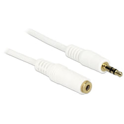 DeLOCK 3.5mm M-F, 5m câble audio 3,5mm Blanc