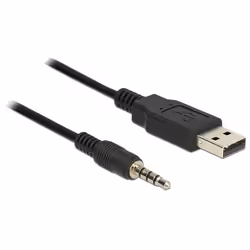 DeLOCK 1.8m USB2.0-A/3.5mm, 3,5mm, Mâle, USB Type-A, Mâle, 1,8 m, Noir