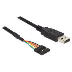 DeLOCK 1.8m USB2.0-A/TTL 6-p câble USB 1,8 m USB A Noir