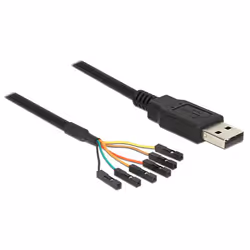 DeLOCK 1.8m USB2.0-A/TTL 6-p, 1,8 m, USB A, Noir