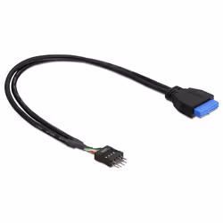 DeLOCK USB 3.0 19 pin - USB 2.0 8 pin 60cm, 0,6 m, Noir
