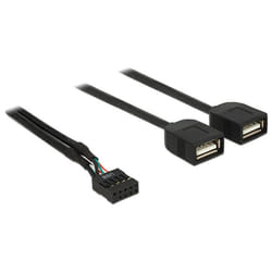 DeLOCK 83823 câble USB 0,4 m USB 2.0 2 x USB A Noir