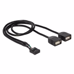 DeLOCK 83823 câble USB 0,4 m USB 2.0 2 x USB A Noir
