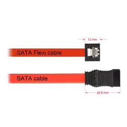 DeLOCK 0.1m 2xSATAIII câble SATA 0,1 m Rouge