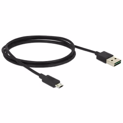 DeLOCK 83844, 1 m, USB A, Micro-USB B, USB 2.0, 480 Mbit/s, Noir